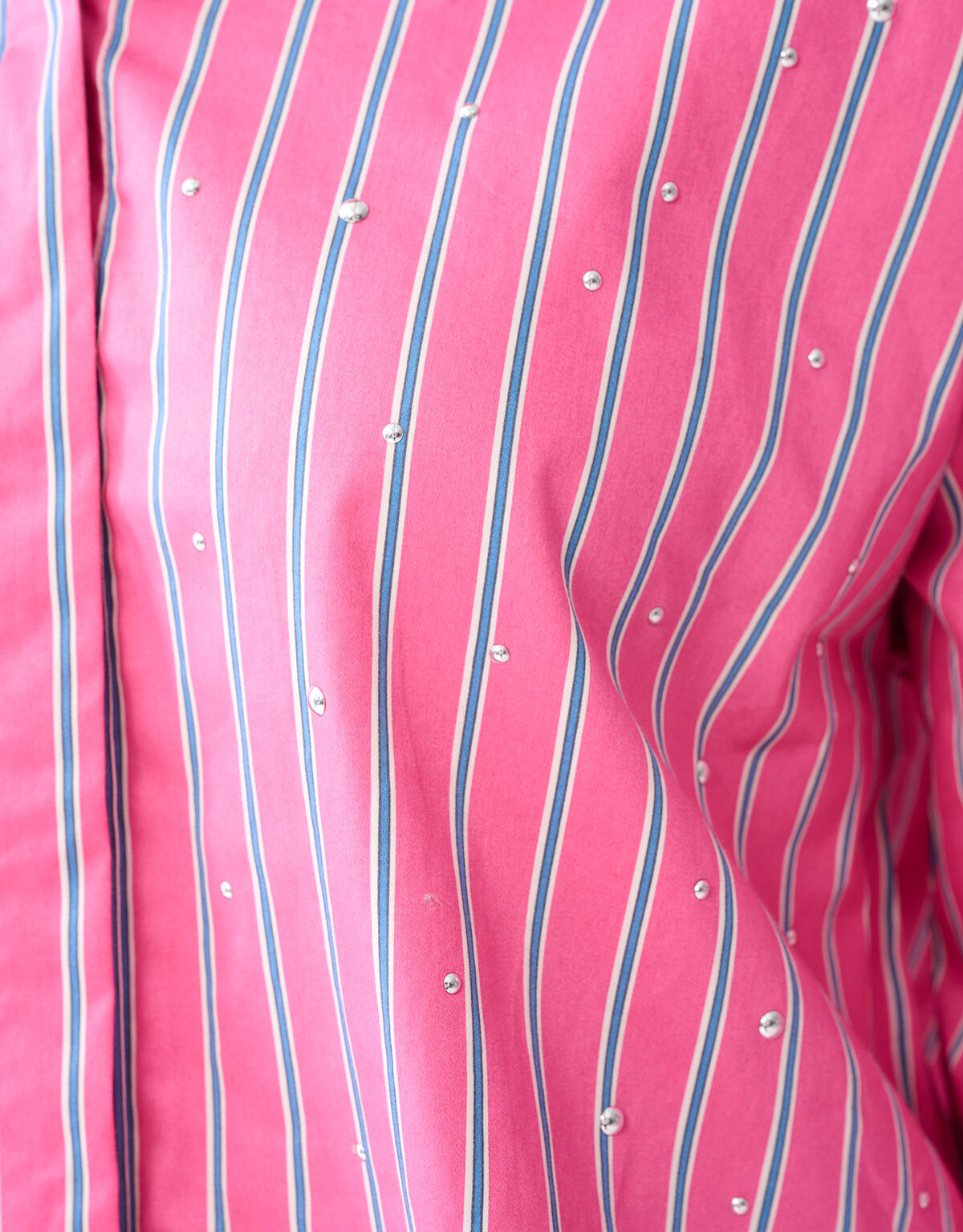 Bluse mit Nadelstreifen und Nieten Rosa SHOEBY WOMEN