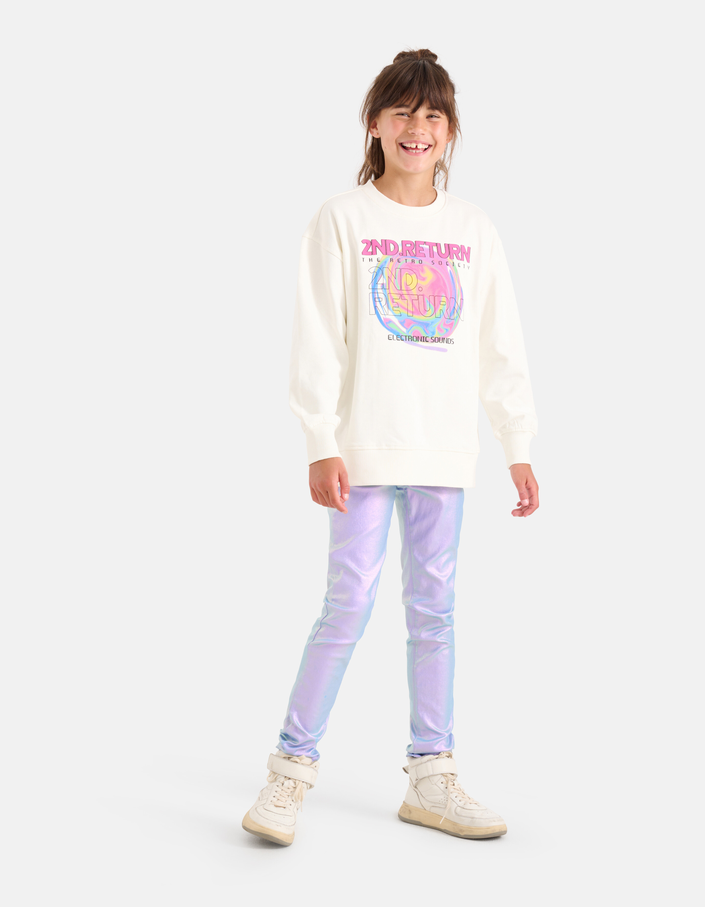 Artwork Sweater Gebroken Wit SHOEBY GIRLS