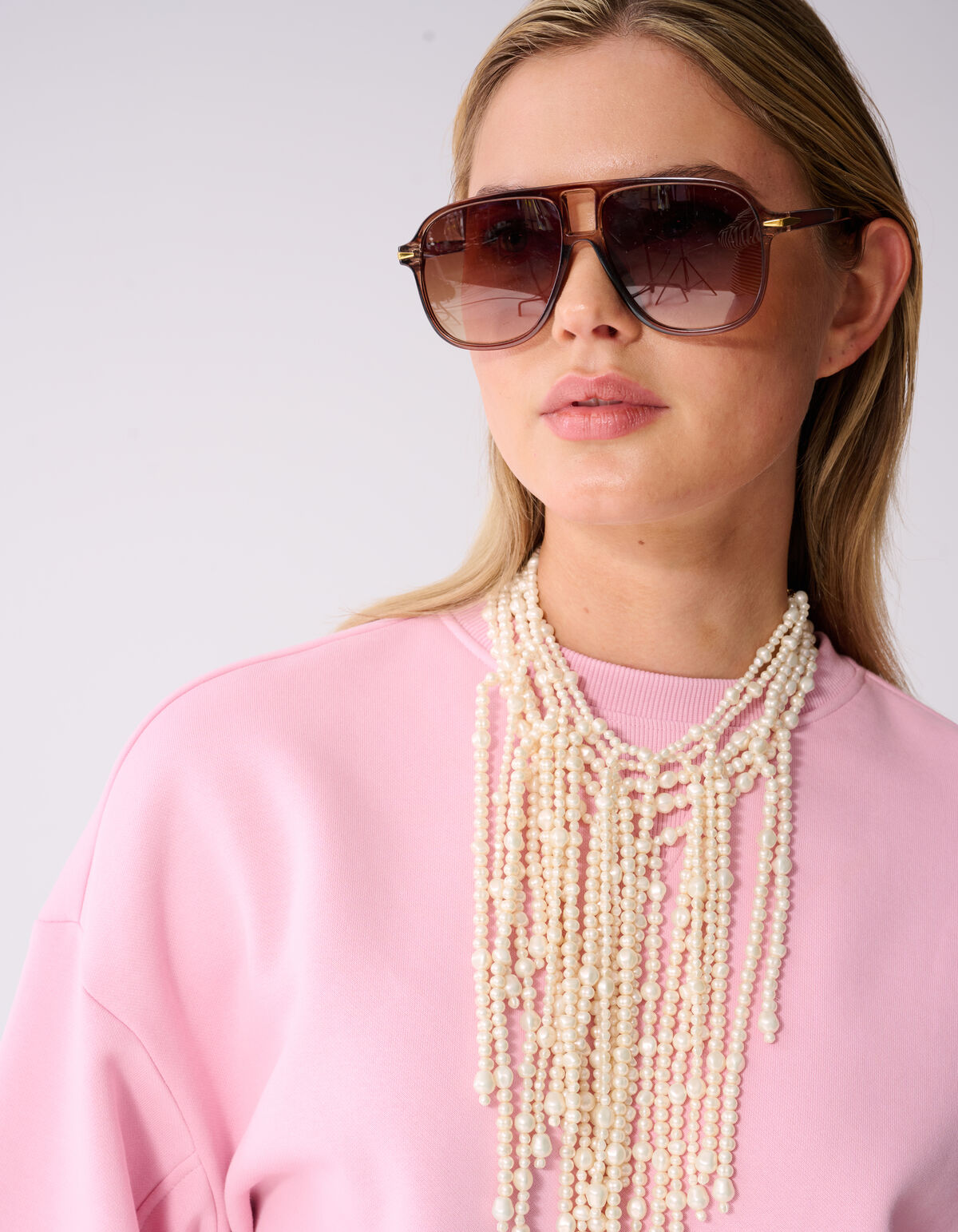 &Uuml;bergro&szlig;er Pullover mit gro&szlig;en &Auml;rmeln, Hellrosa SHOEBY WOMEN