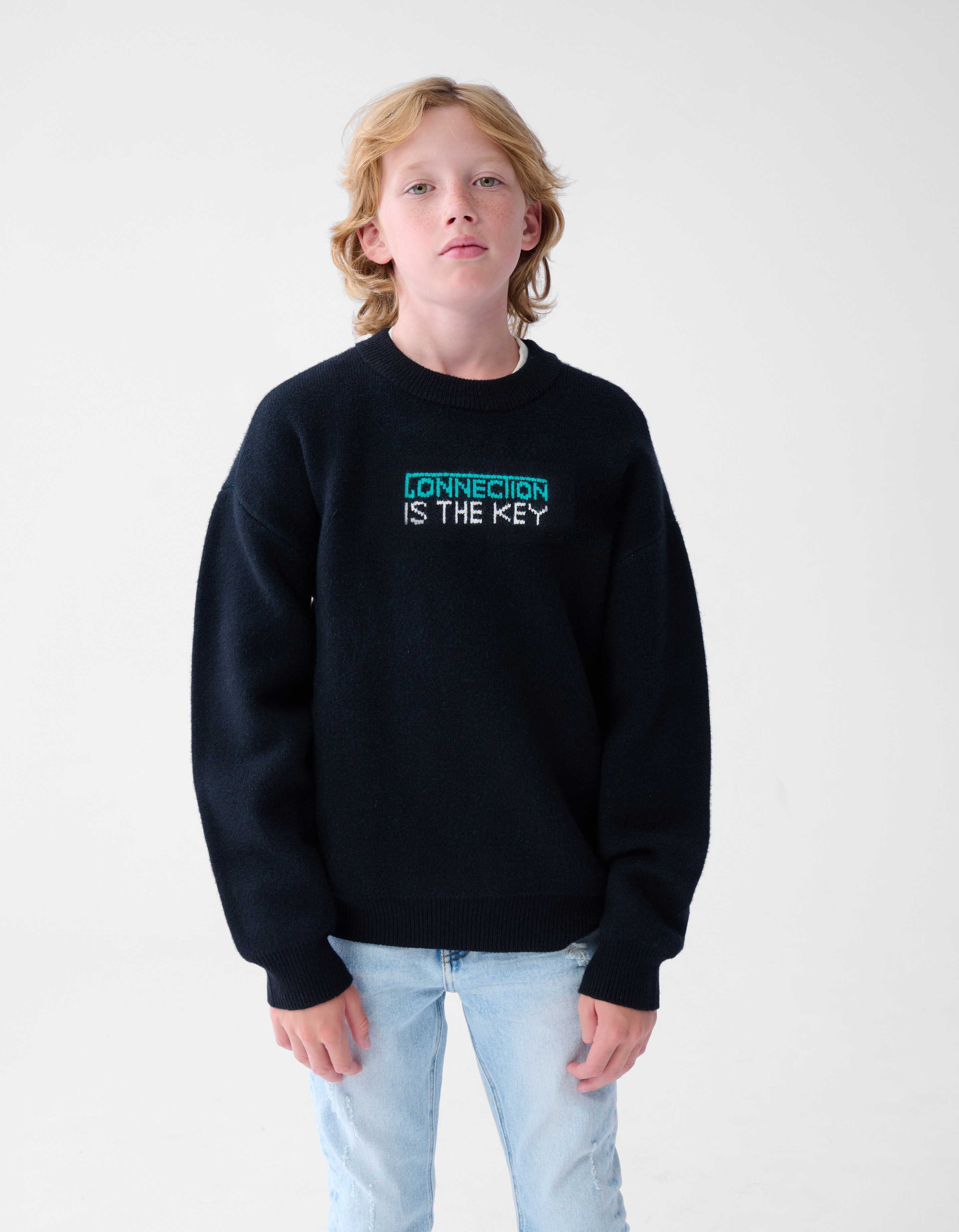 Textdruck Pullover Schwarz SHOEBY BOYS
