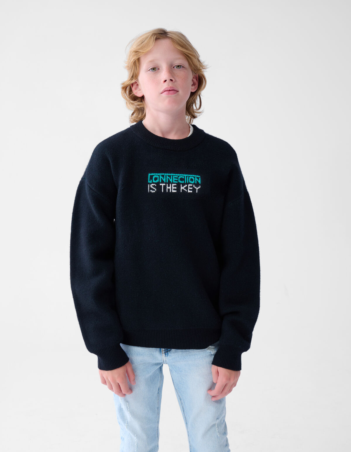 Textdruck Pullover Schwarz SHOEBY BOYS