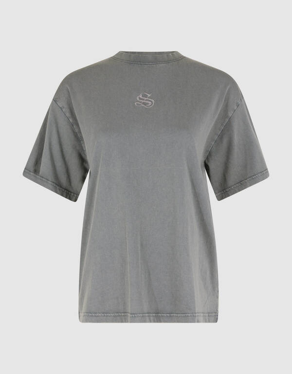 Gewaschenes Logo-T-Shirt Hellgrau SHOEBY WOMEN