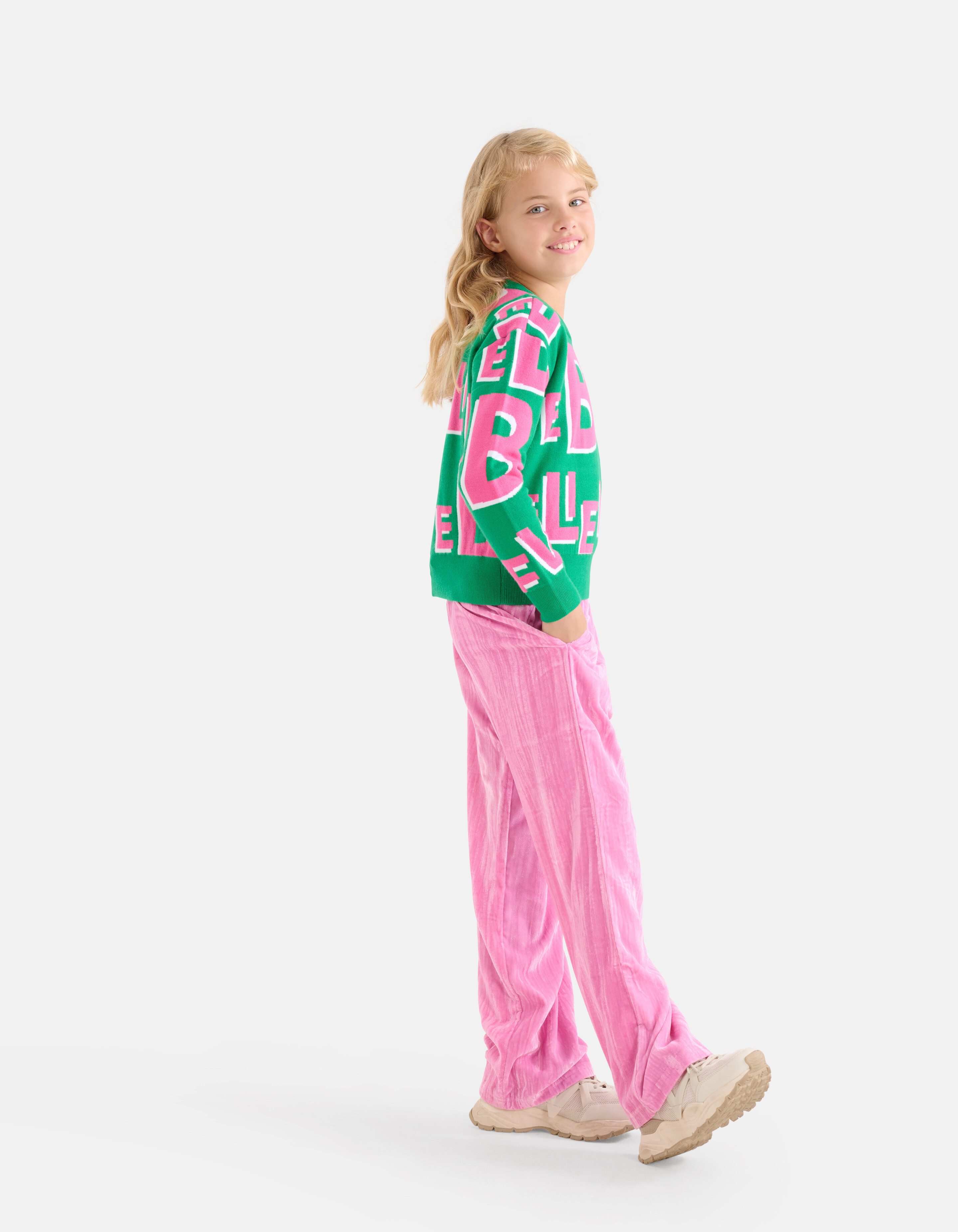 Weit geschnittene Hose aus Samt Rosa SHOEBY GIRLS