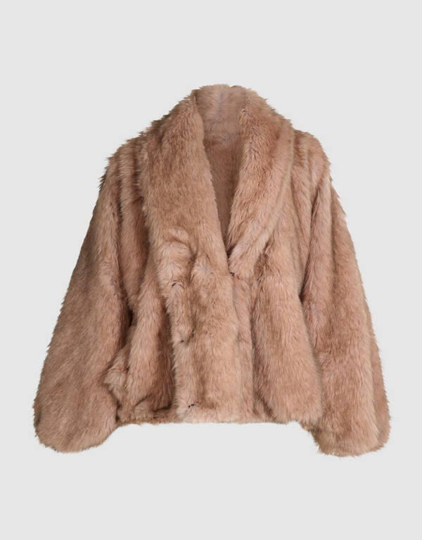 Reversible Nylon Faux Fur Jacke Schwarz By Anna SHOEBY WOMEN