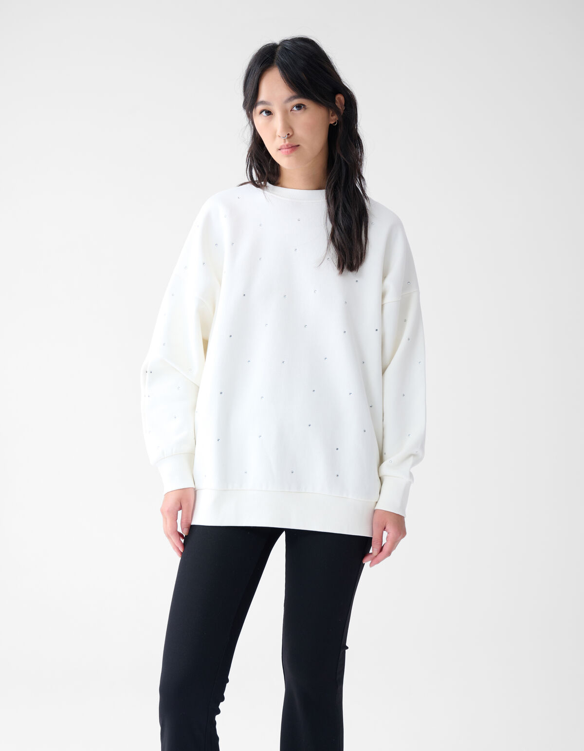 Allover-Strass-Pullover Off White SHOEBY WOMEN
