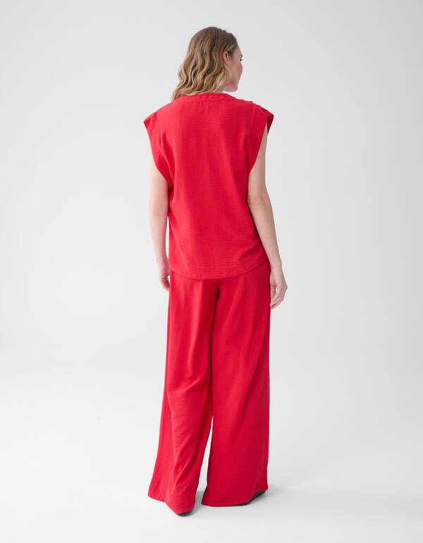 V-Ausschnitt Top Rot SHOEBY WOMEN