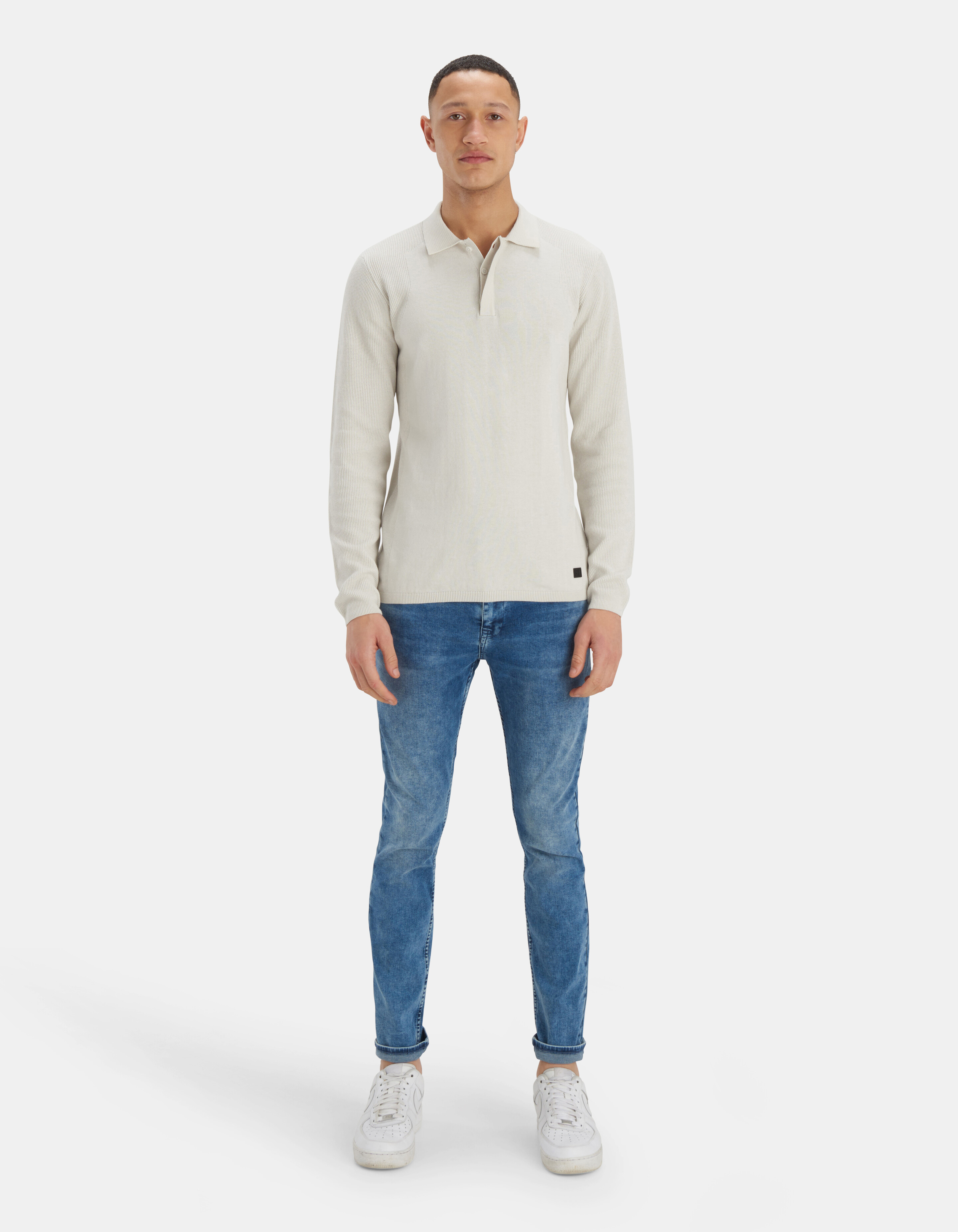 Waffel-Polo-Pullover REFILL