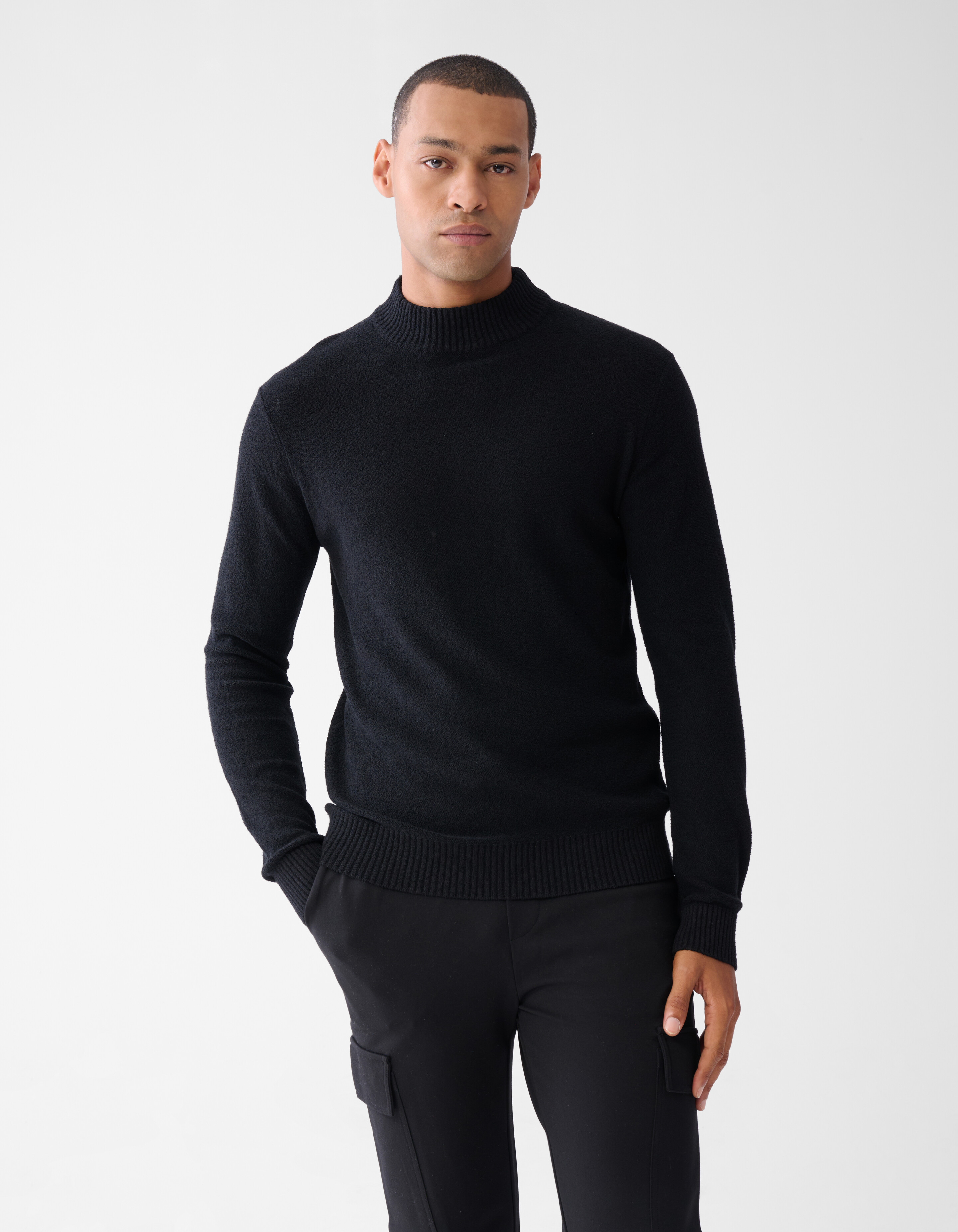 Bouclé Pullover Schwarz SHOEBY MEN