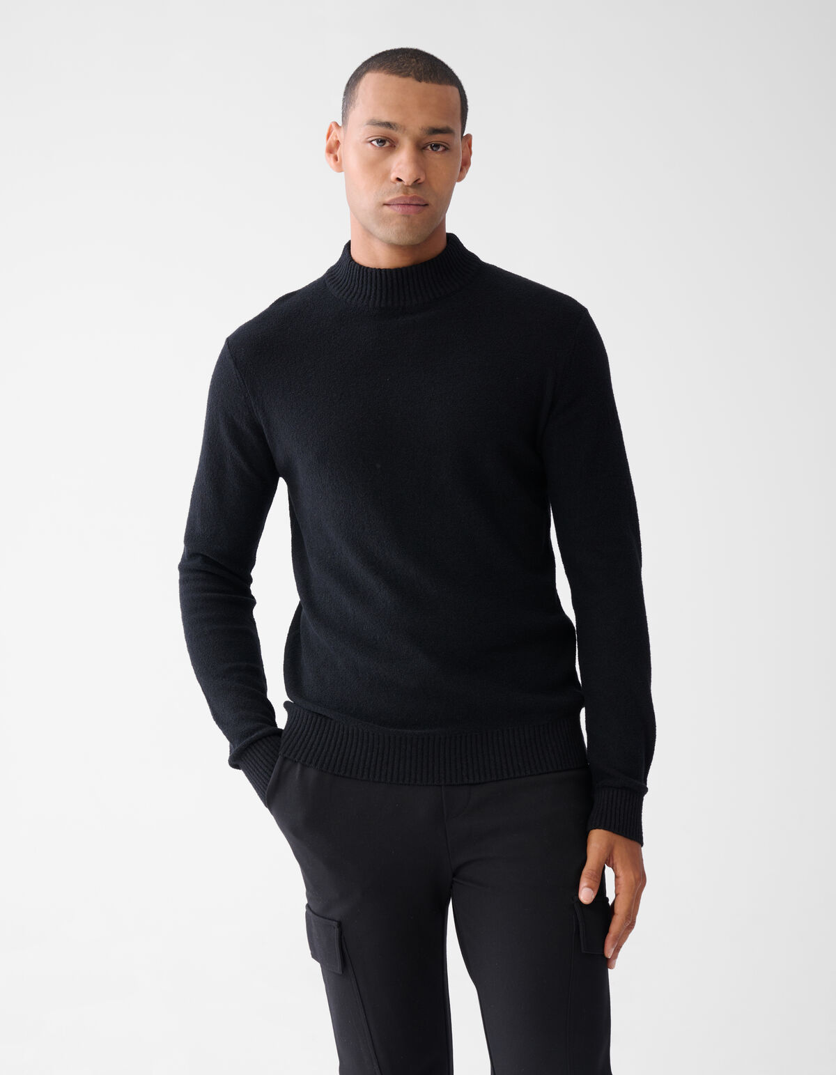 Bouclé Pullover Schwarz SHOEBY MEN