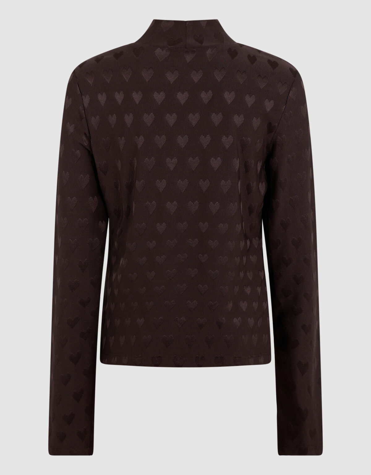Heart Printed Longsleeve Top Donkerbruin SHOEBY GIRLS