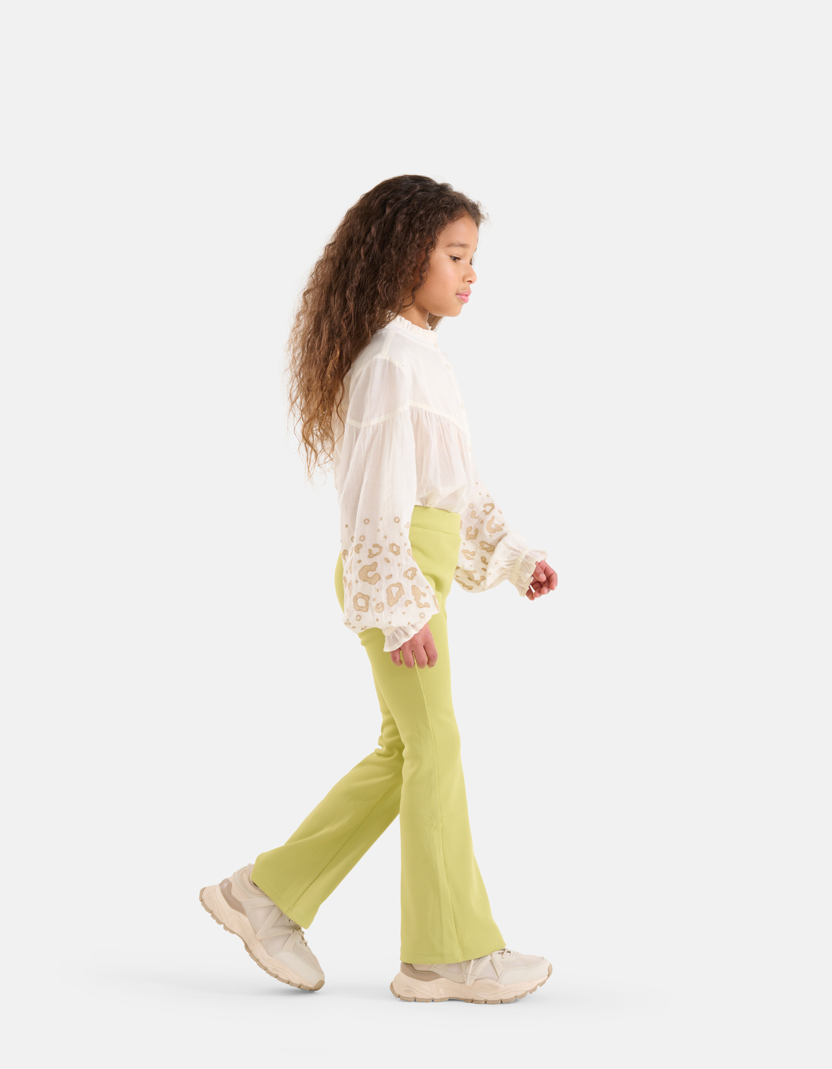 Ausgestellte Rippen-Leggings Grün SHOEBY GIRLS