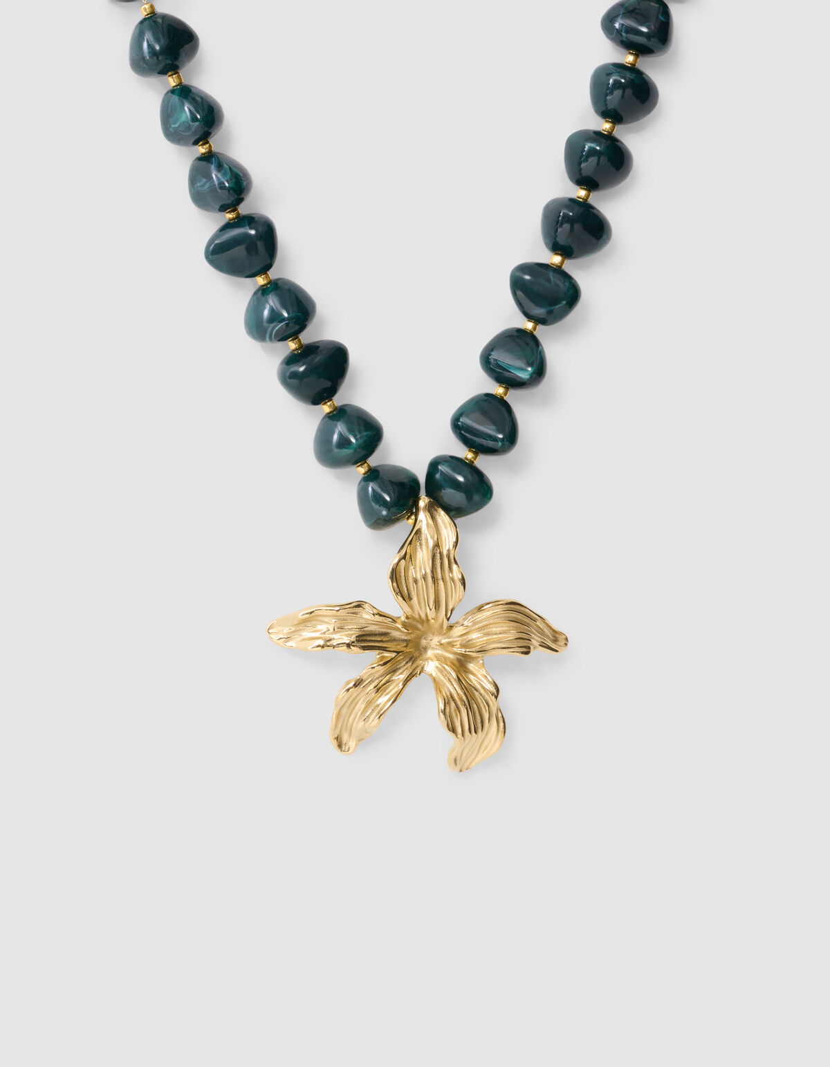 Blumen-Halskette Dunkelgr&uuml;n SHOEBY ACCESSOIRES