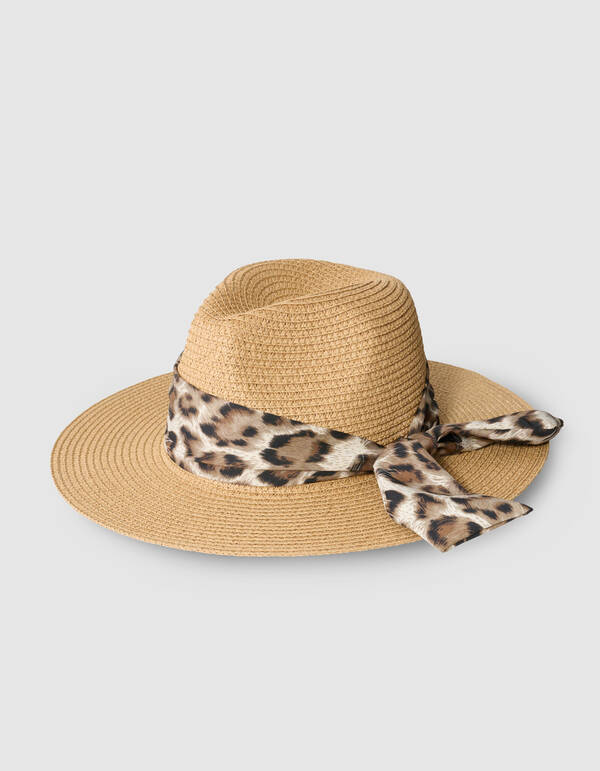 Leopard Schal Hut Hellbraun SHOEBY ACCESSOIRES