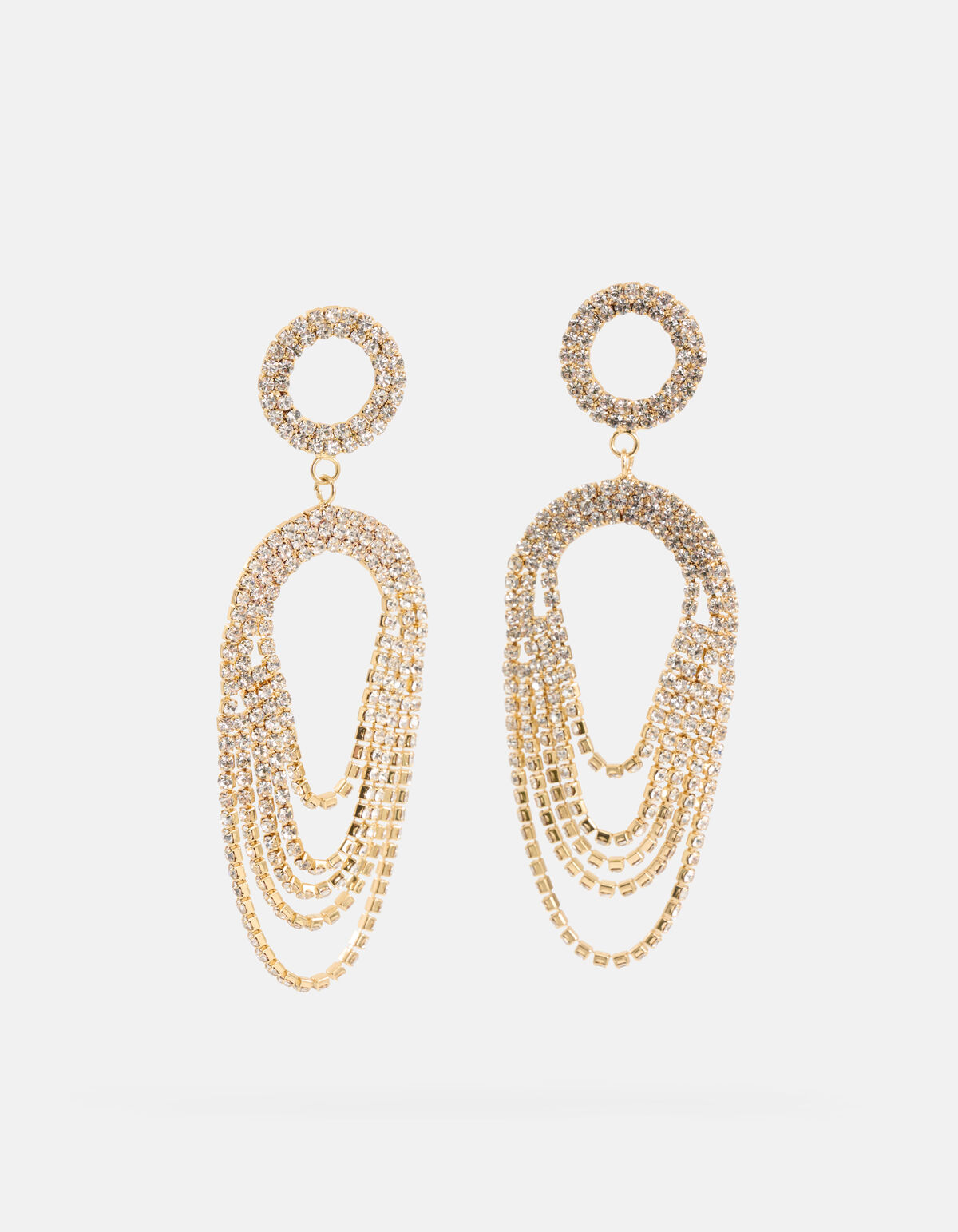 Strass Drape Oorbellen Zilver SHOEBY ACCESSOIRES