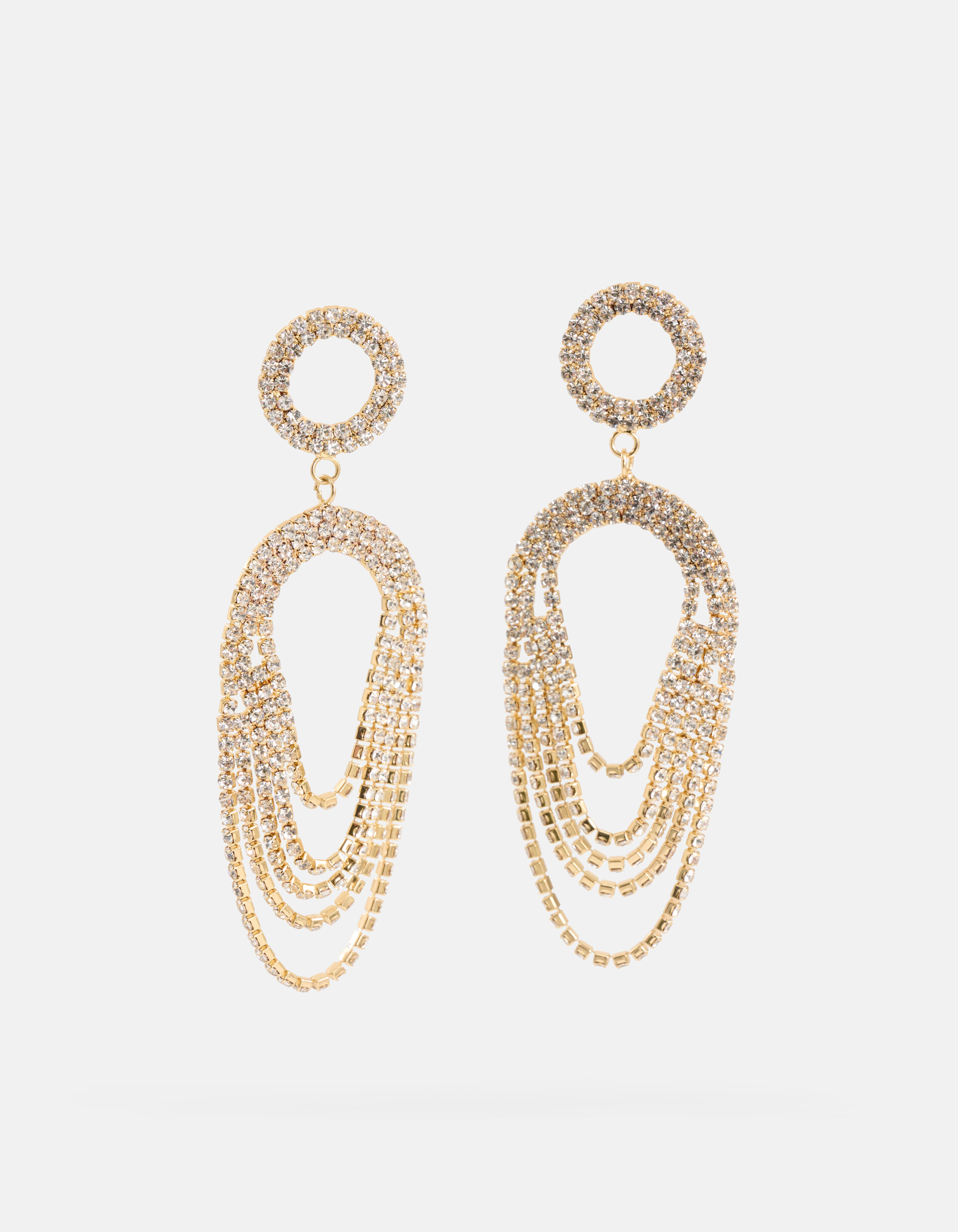 Strass Drape Oorbellen Zilver SHOEBY ACCESSOIRES