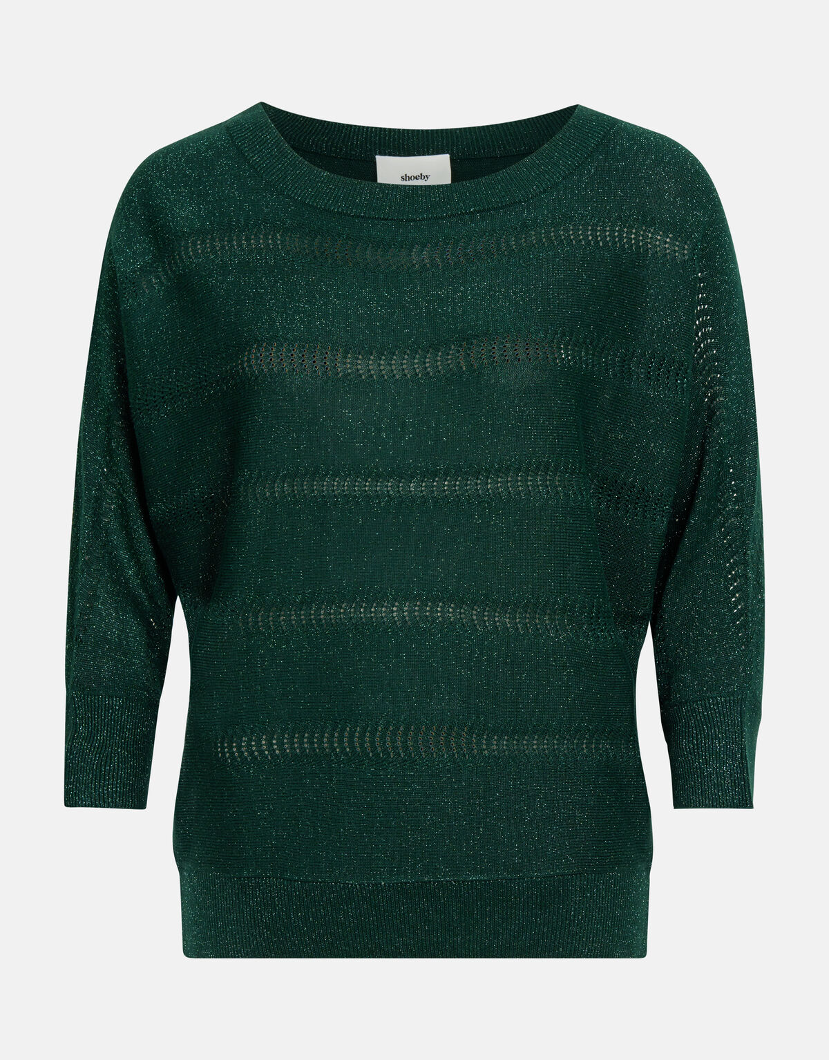 Glitzer Fledermaus-Ärmel Pullover Grün SHOEBY WOMEN