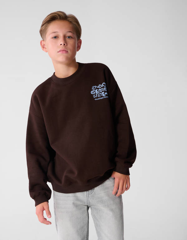 Label Sweater Dunkelbraun SHOEBY BOYS