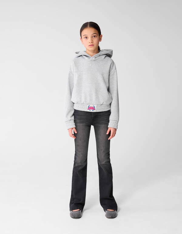 Flared Denim Jeans Schwarz SHOEBY GIRLS