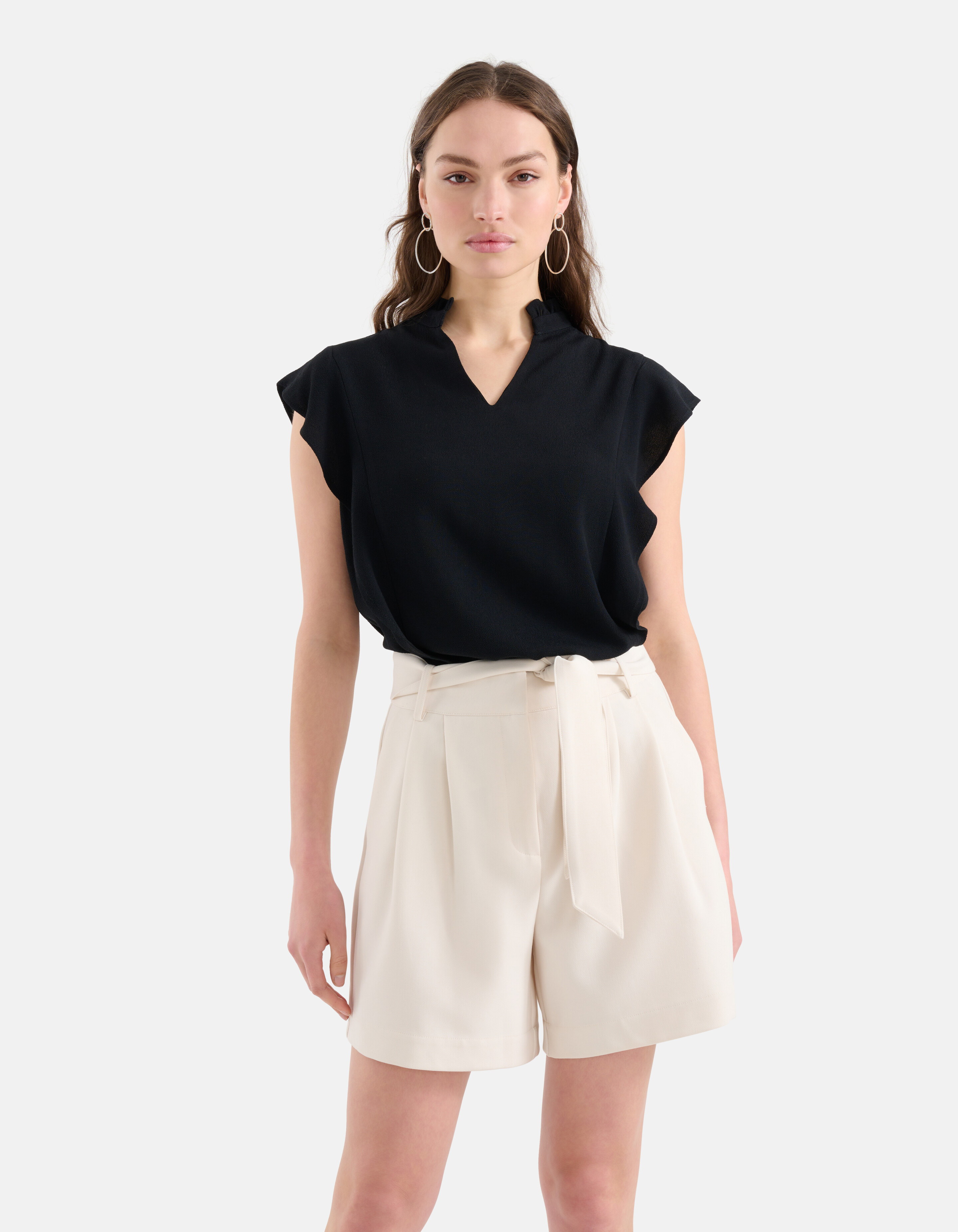 Rüschen-Top Schwarz SHOEBY WOMEN
