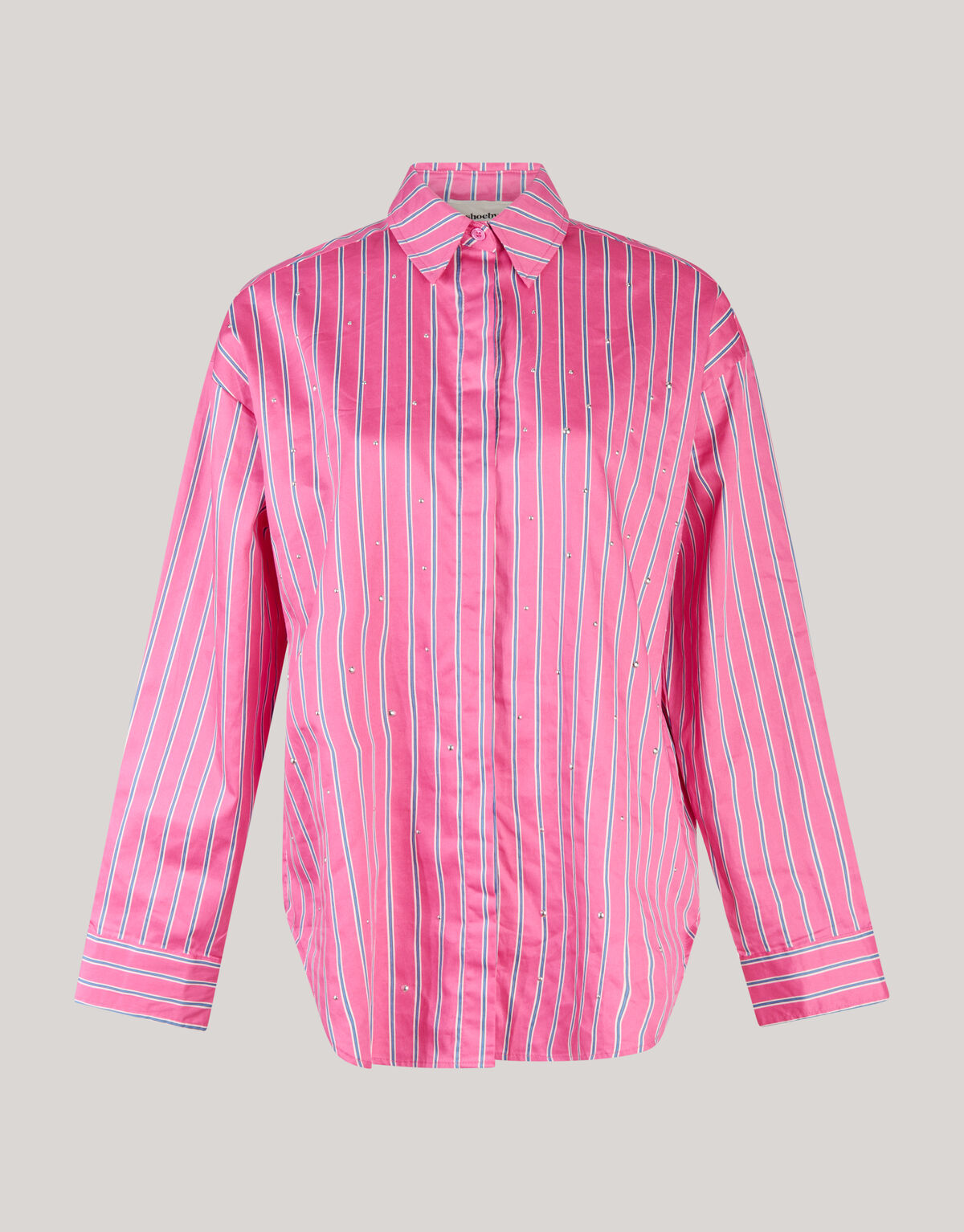 Bluse mit Nadelstreifen und Nieten Rosa SHOEBY WOMEN