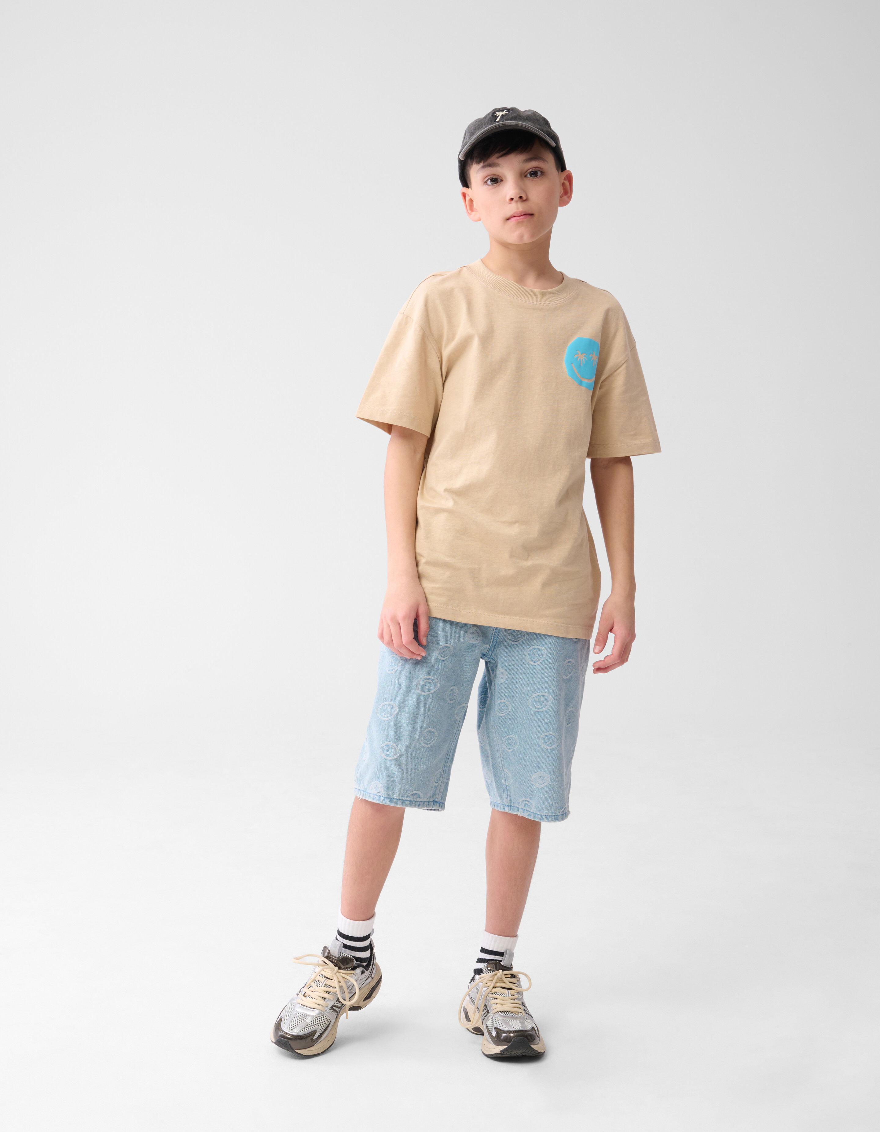 Smiley Palm T-shirt Beige SHOEBY BOYS