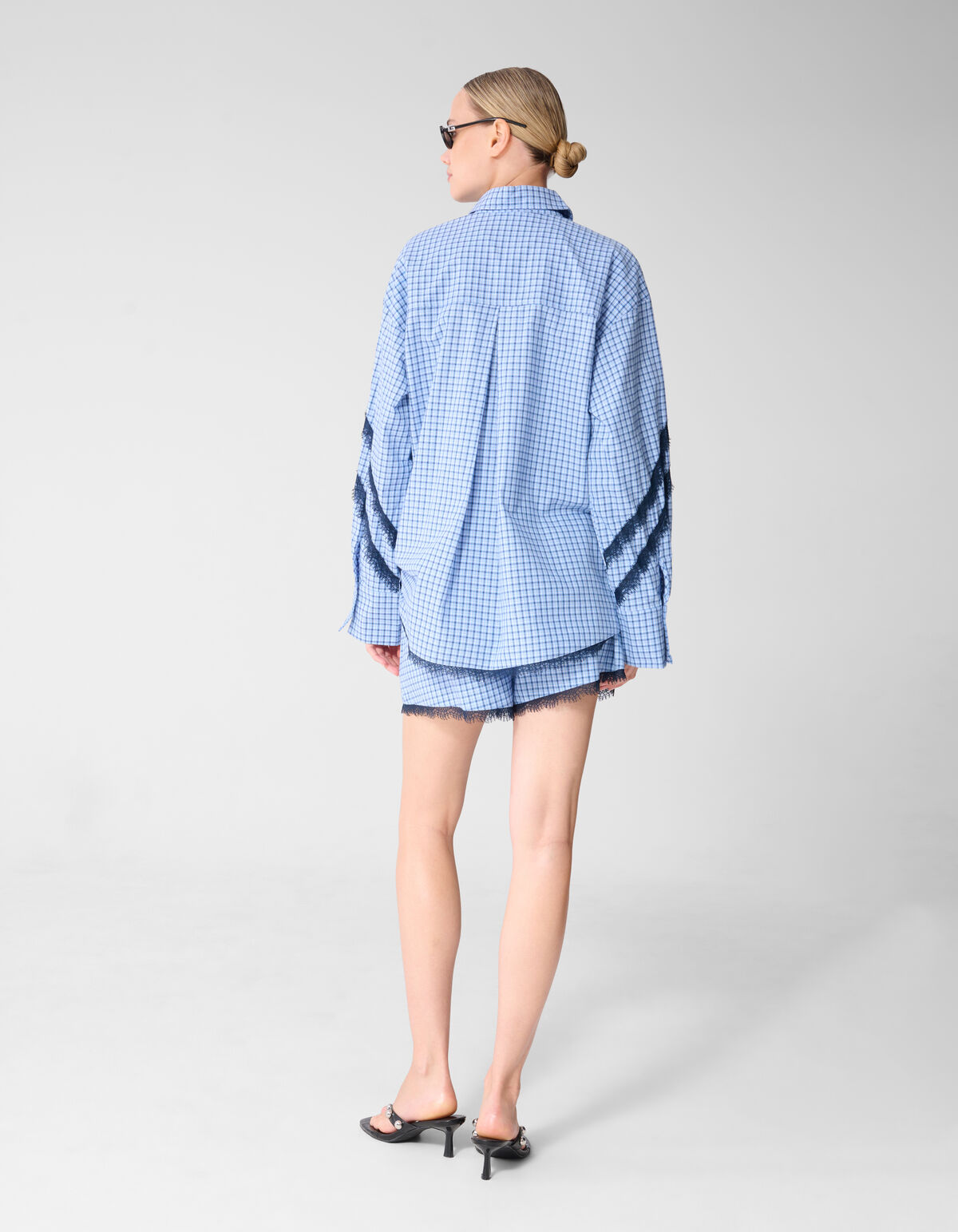 Kanten Rauten Shorts Blau SHOEBY WOMEN