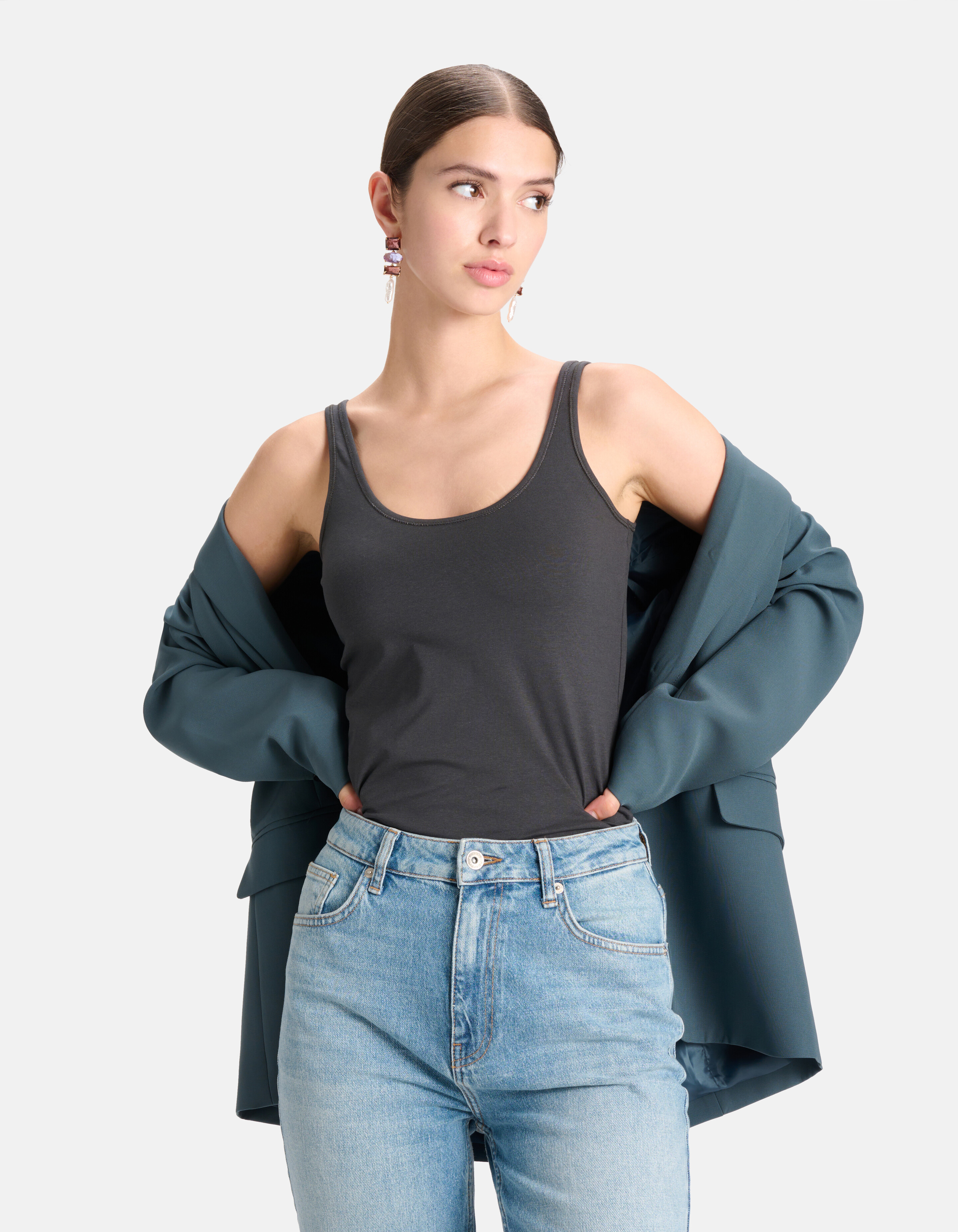 Basic Top Dunkelgrau SHOEBY WOMEN