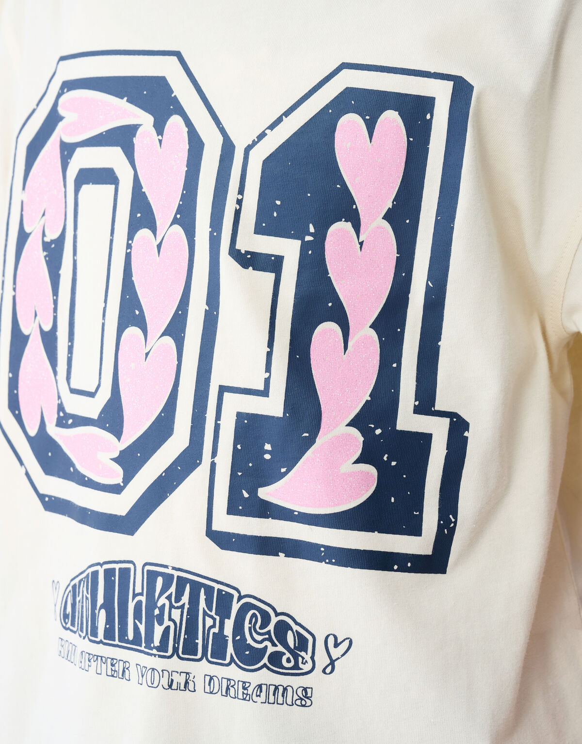 Athletics Artwork T-shirt Gebroken Wit SHOEBY GIRLS