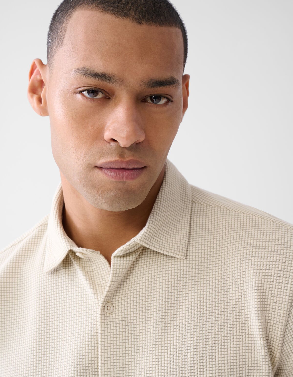 Texturiertes Überhemd Sand SHOEBY MEN