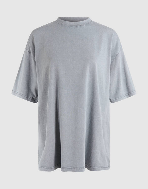 Übergroßes gewaschenes T-shirt Hellgrau SHOEBY WOMEN