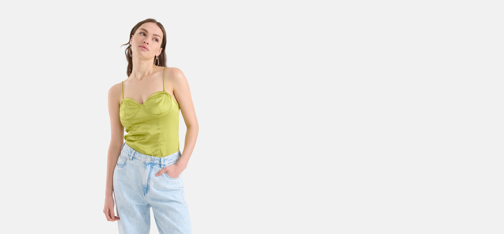 Satin Korsett Top Grün SHOEBY WOMEN