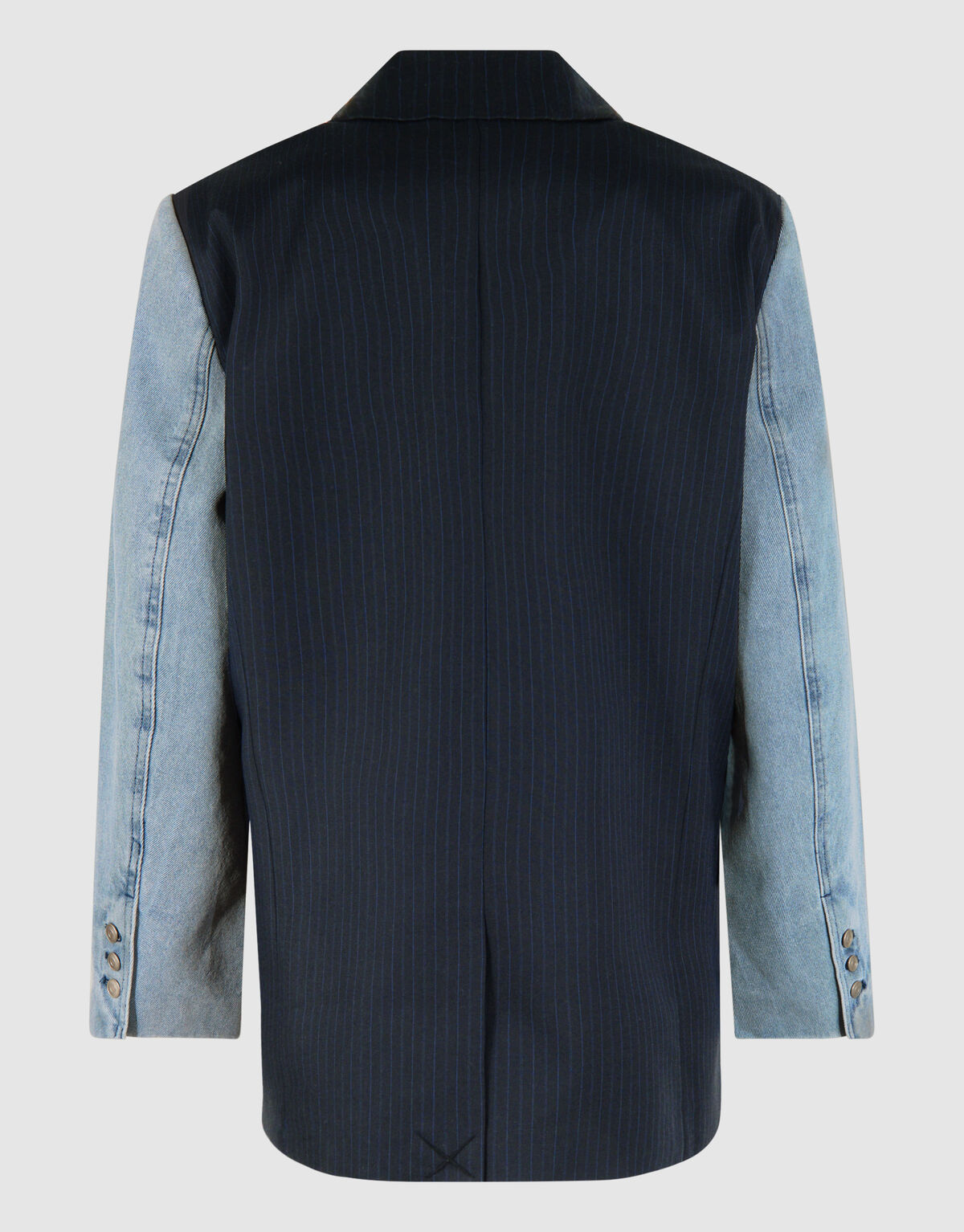 Blazer mit Nadelstreifen und Denim-Ärmeln Dunkelbl SHOEBY WOMEN