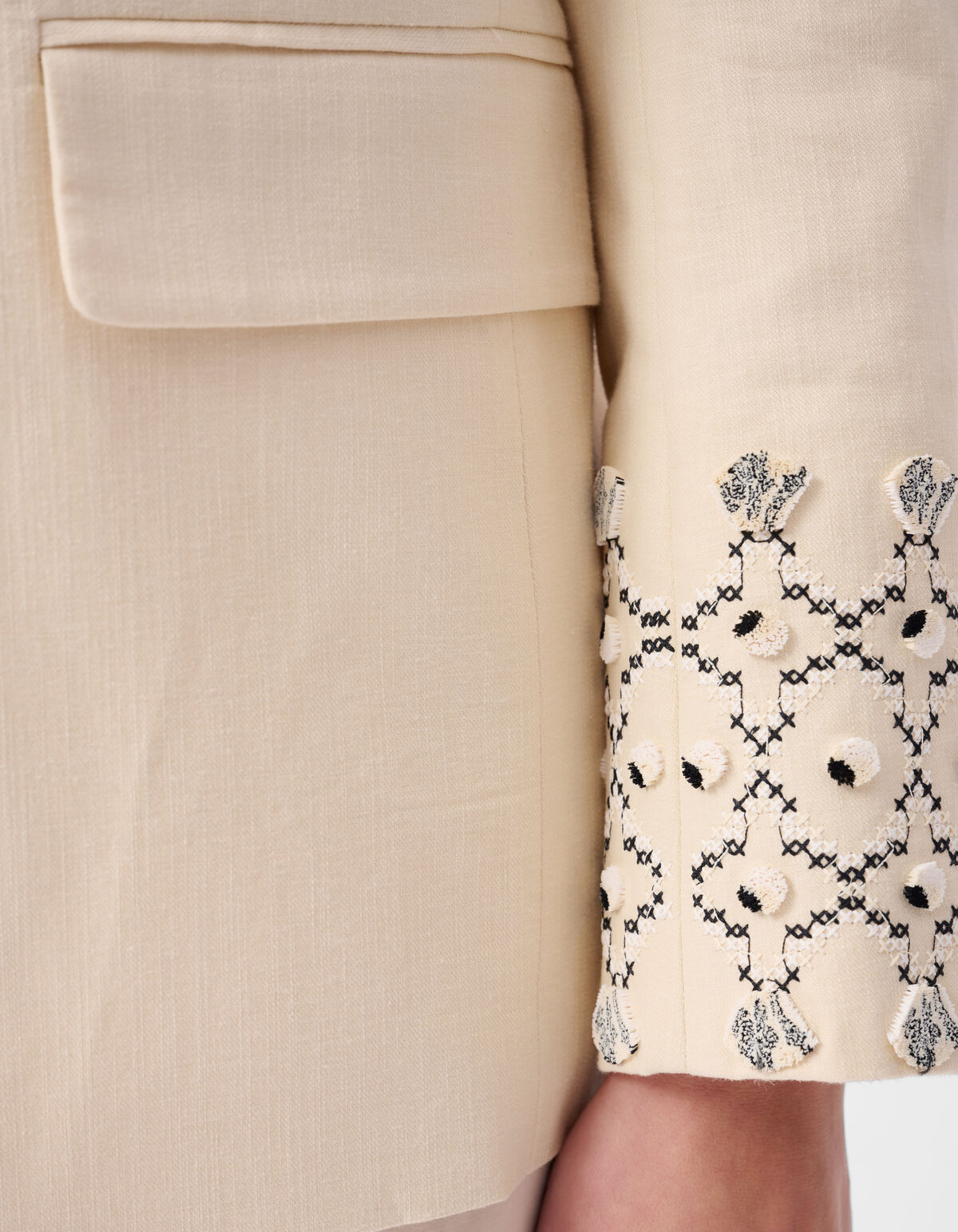 Embroidery Blazer Off White SHOEBY WOMEN