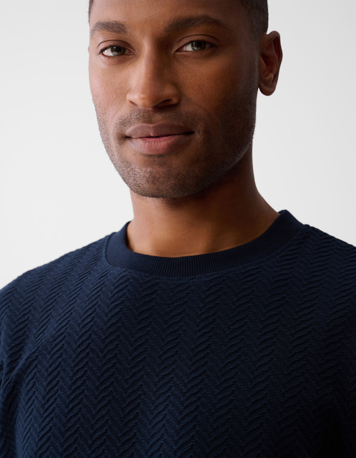 Jacquard-T-Shirt Dunkelblau SHOEBY MEN