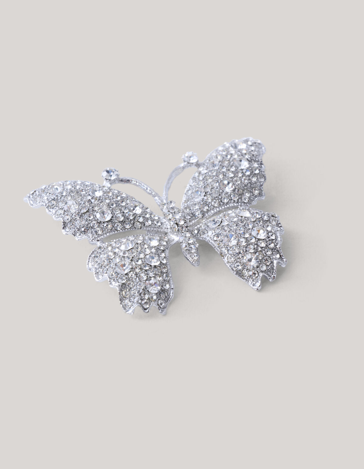 Strass Schmetterling Brosche Silber SHOEBY ACCESSOIRES