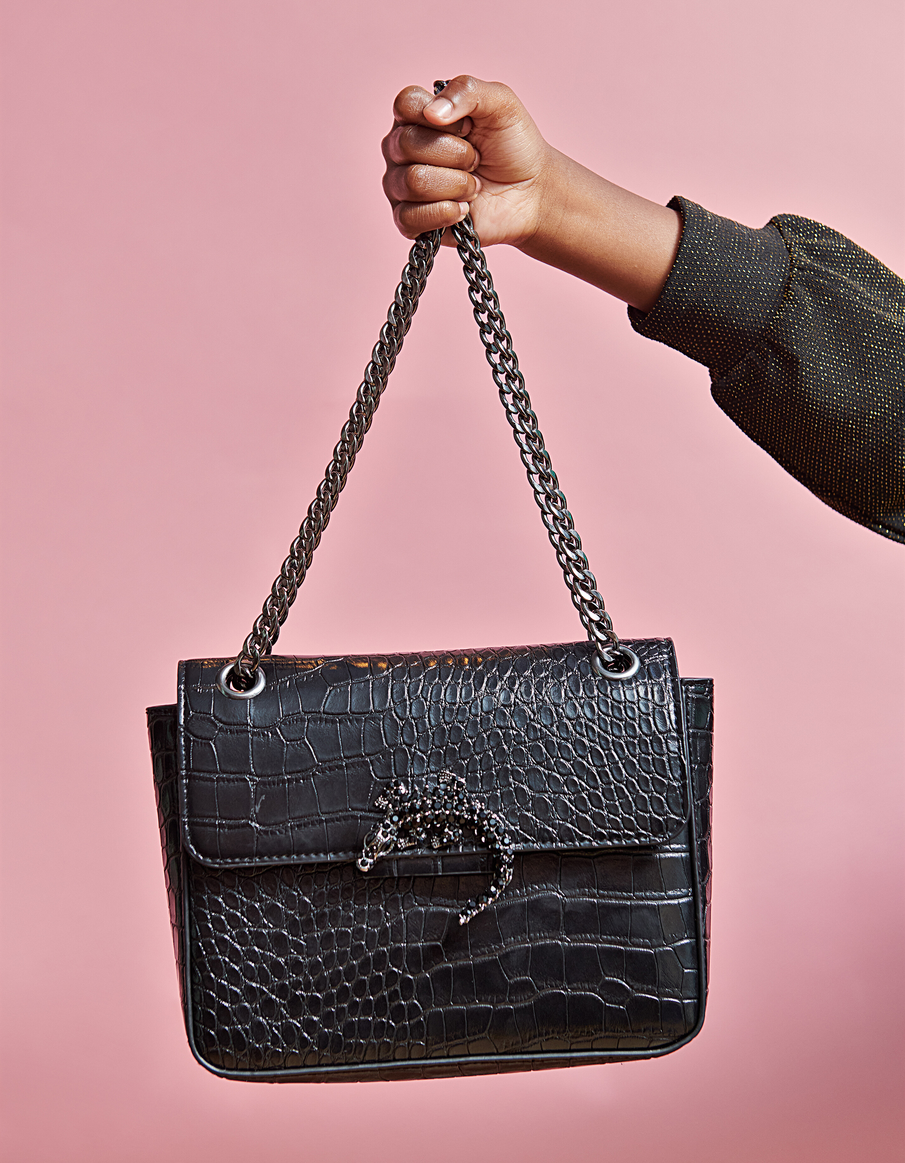 Krokotasche Schwarz von Nicolette SHOEBY ACCESSOIRES