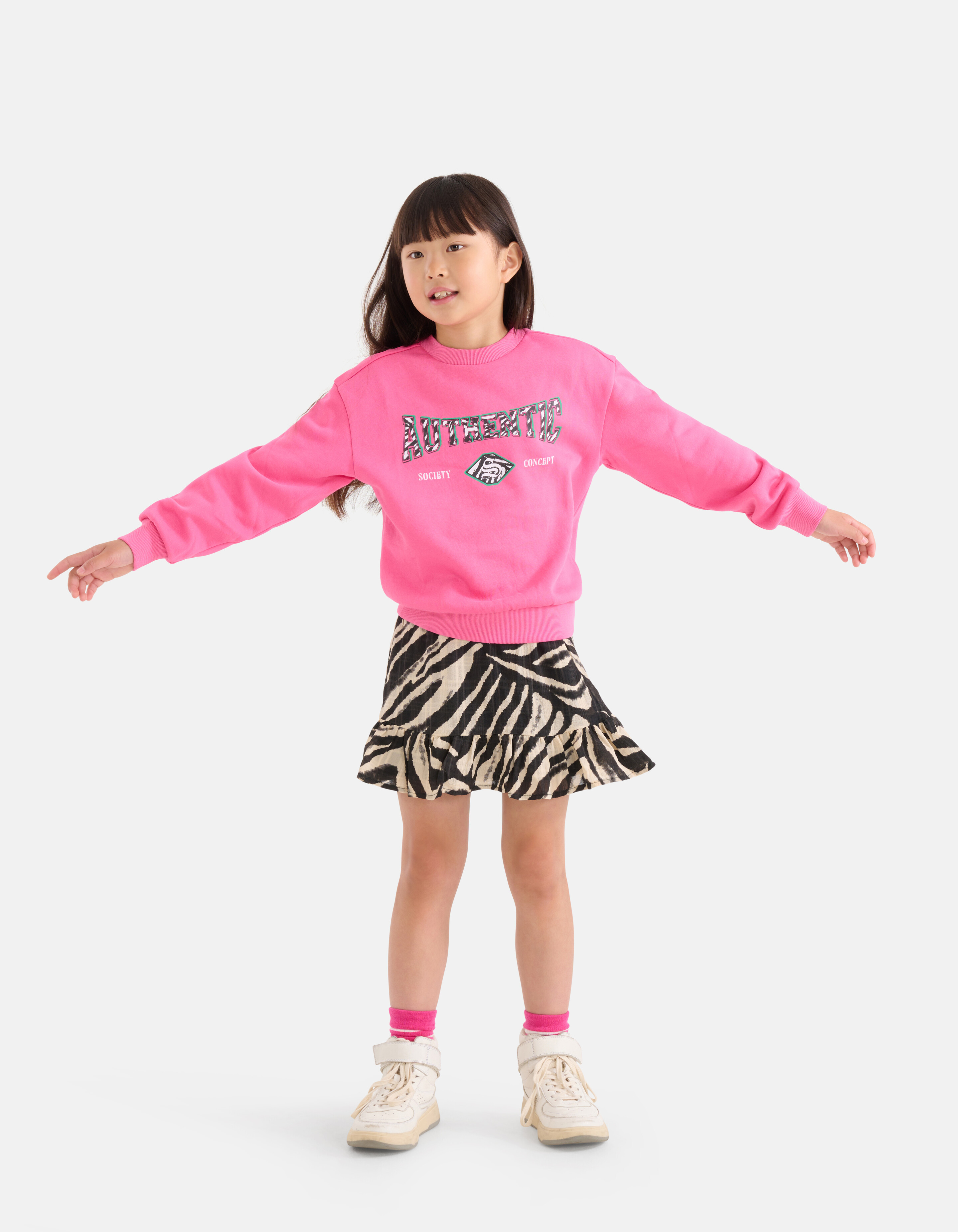 Rock mit Zebramuster Schwarz/Beige SHOEBY GIRLS