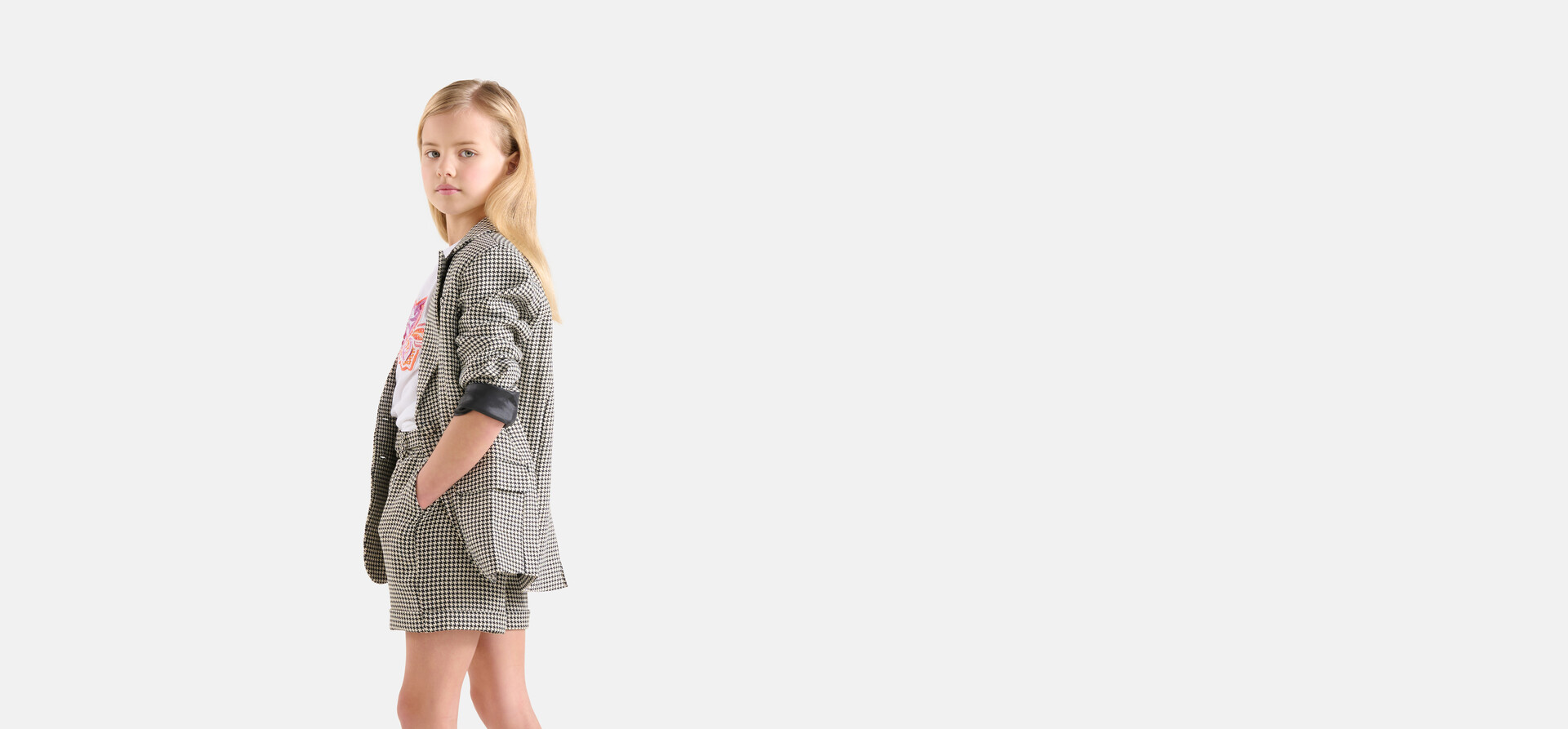 Pied-De-Poule Basic Blazer Schwarz/Weiß SHOEBY GIRLS
