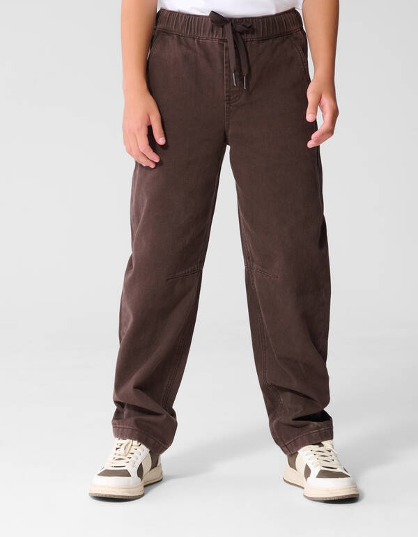 Twill-Barrel-Fit Hose Dunkelbraun SHOEBY BOYS