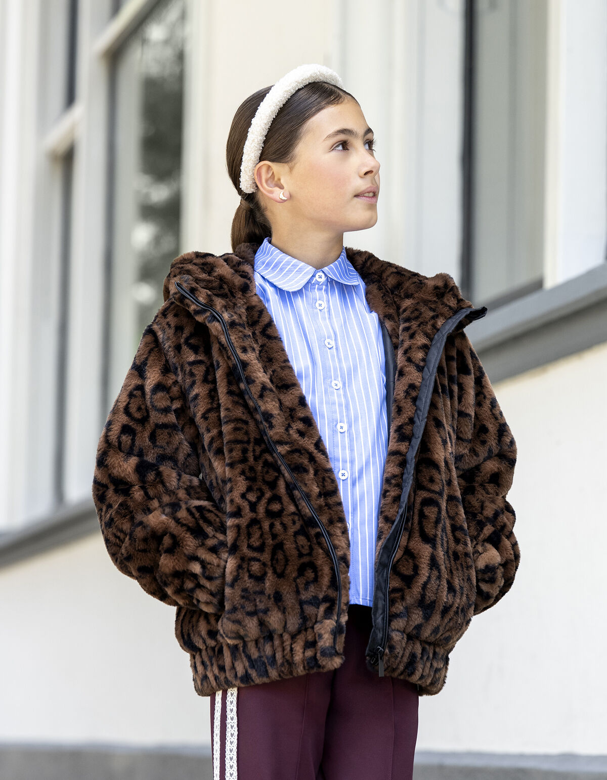 Pelz Leopard Jacke Braun SHOEBY GIRLS