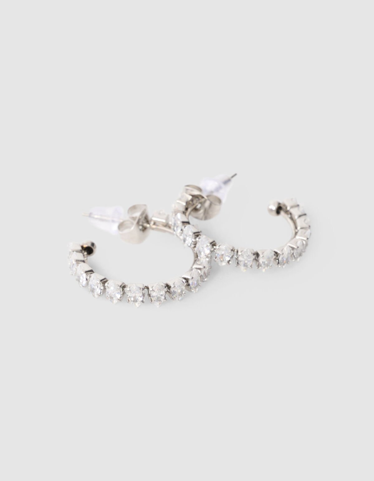 Strass-Creolen, silberfarben SHOEBY ACCESSOIRES