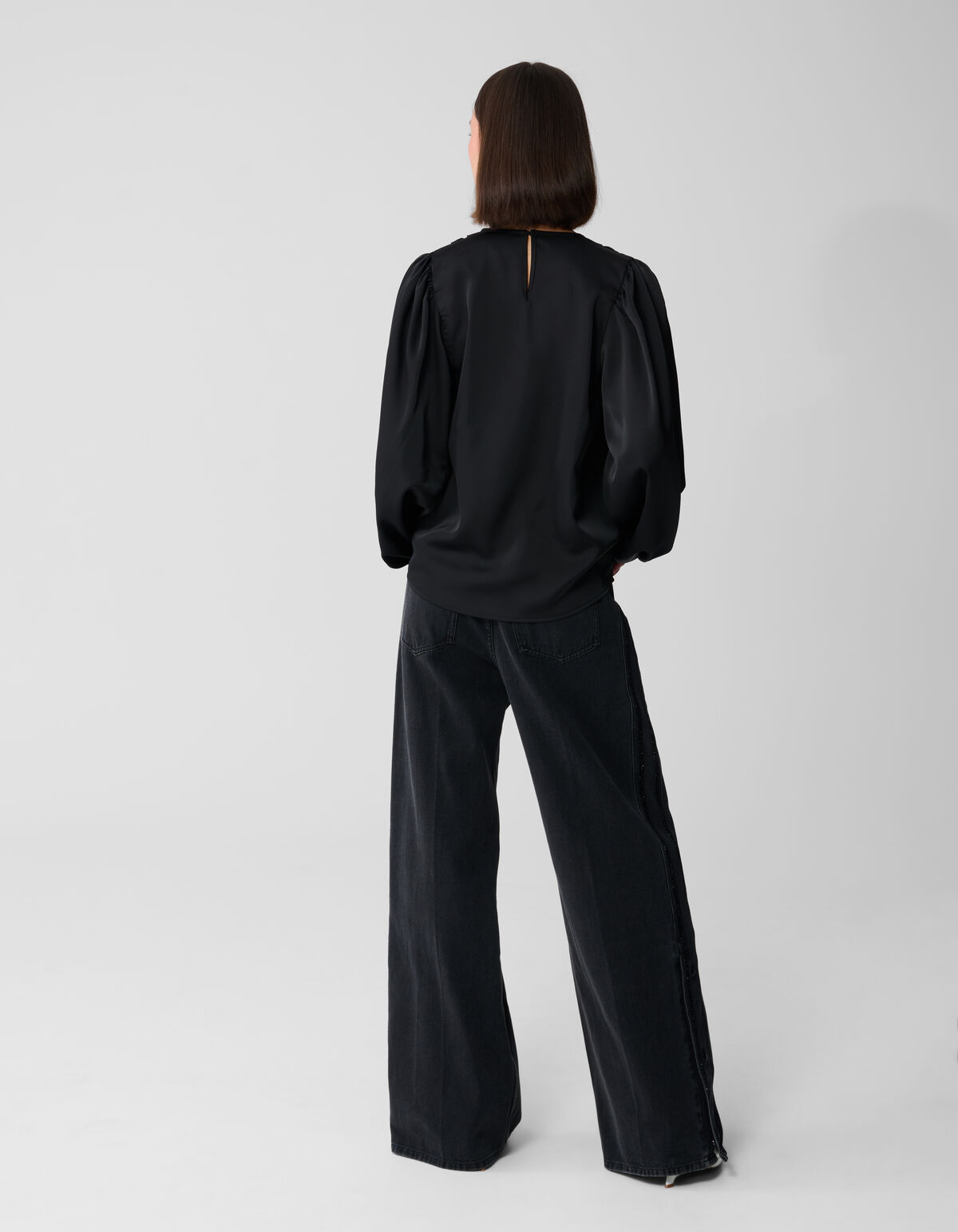 V-Ausschnitt Bluse Schwarz SHOEBY WOMEN