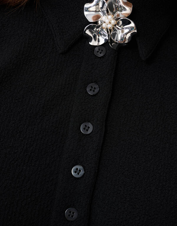 Blumen Polo Top Schwarz SHOEBY WOMEN