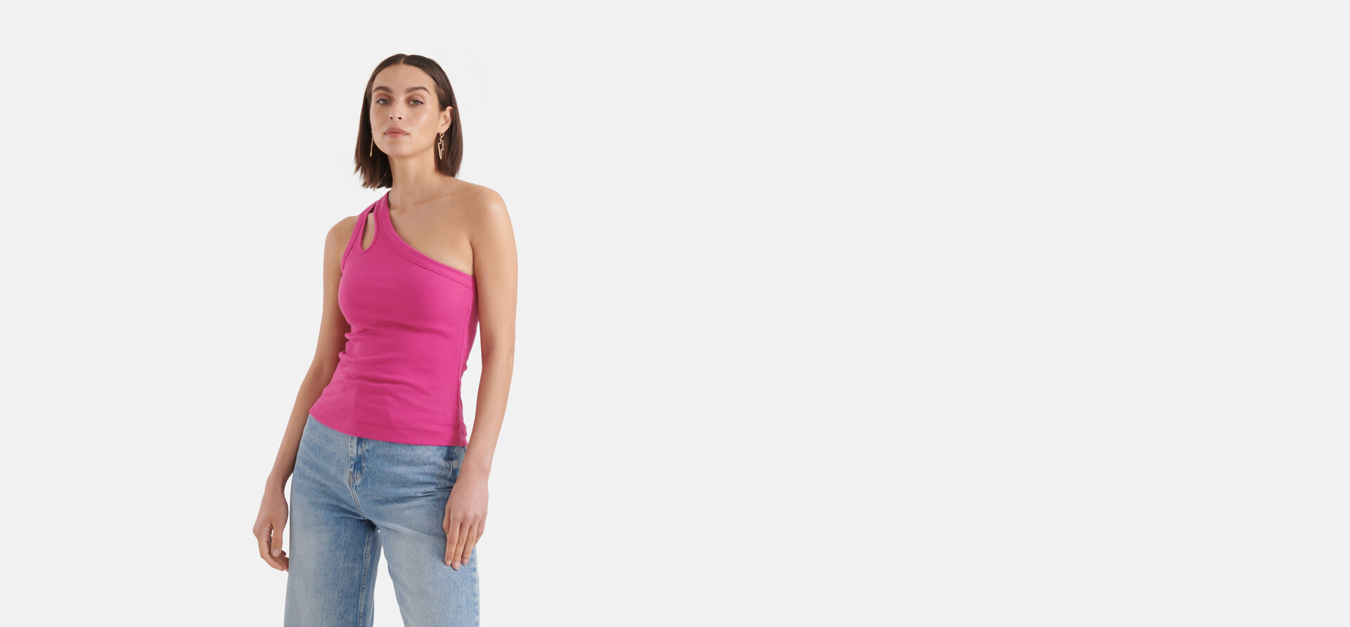 Asymmetrisches Cut Out Top Rosa SHOEBY WOMEN