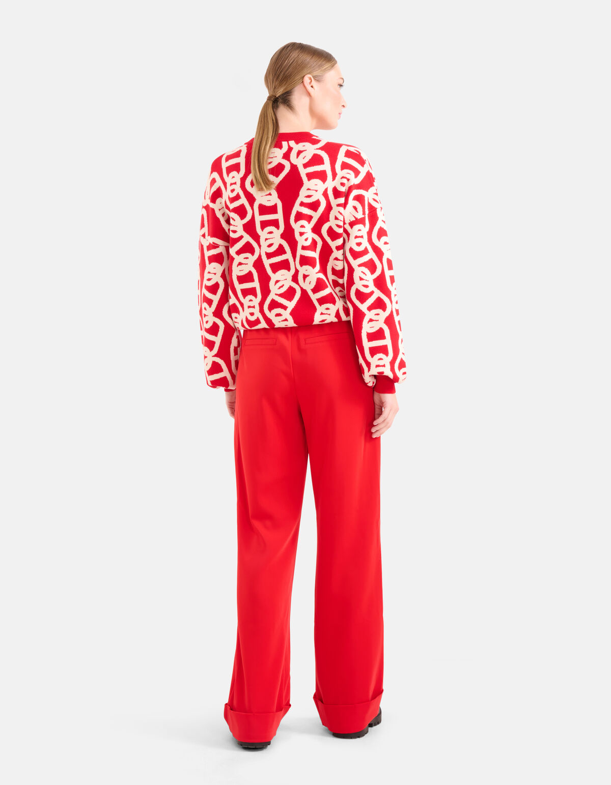 Omslag Wide Leg Broek Rood By Mieke SHOEBY WOMEN