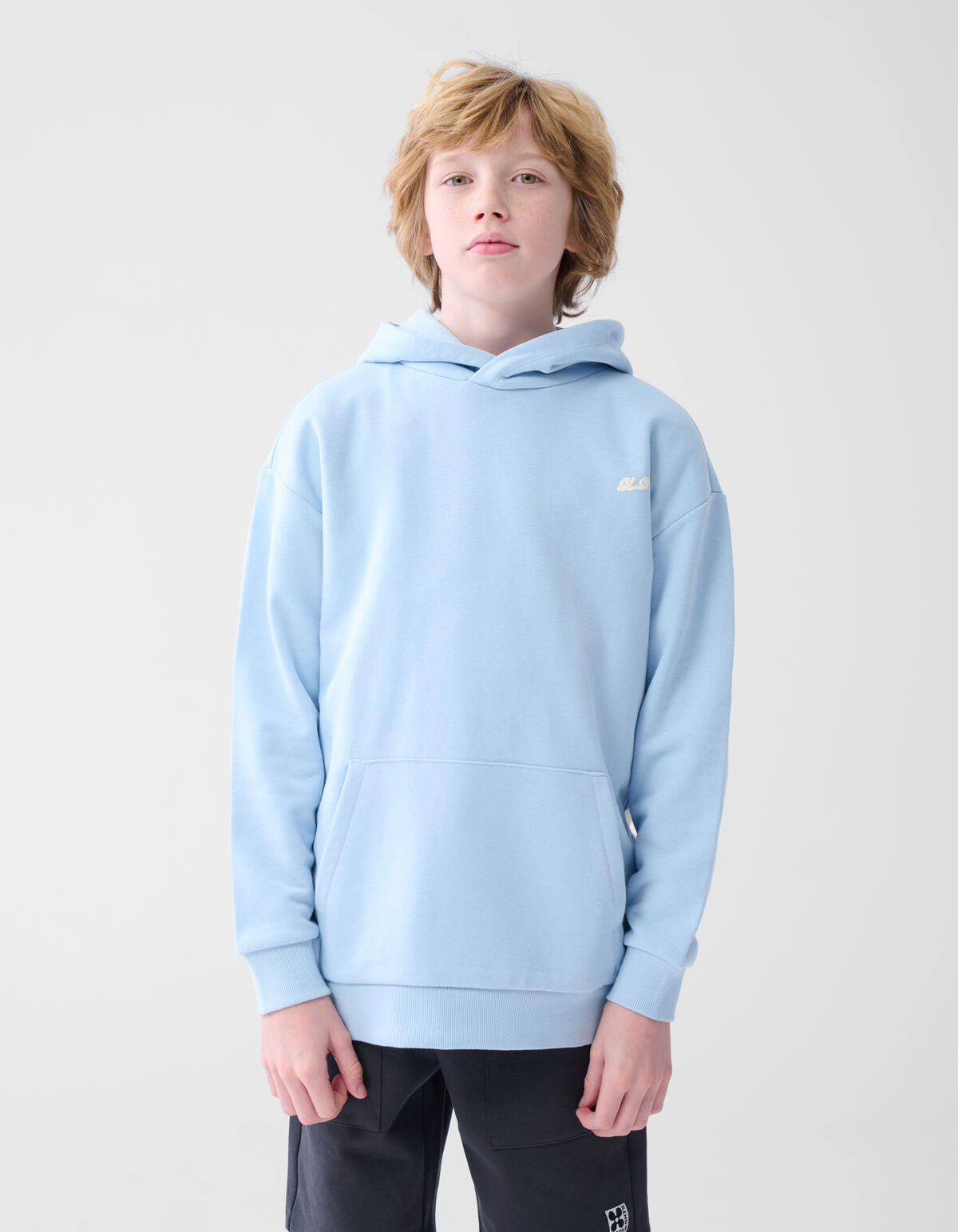 Basic Text Hoodie Hellblau SHOEBY BOYS