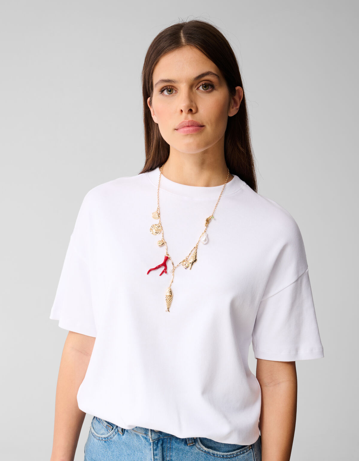 Fisch-Charme-Halskette Gold SHOEBY ACCESSOIRES