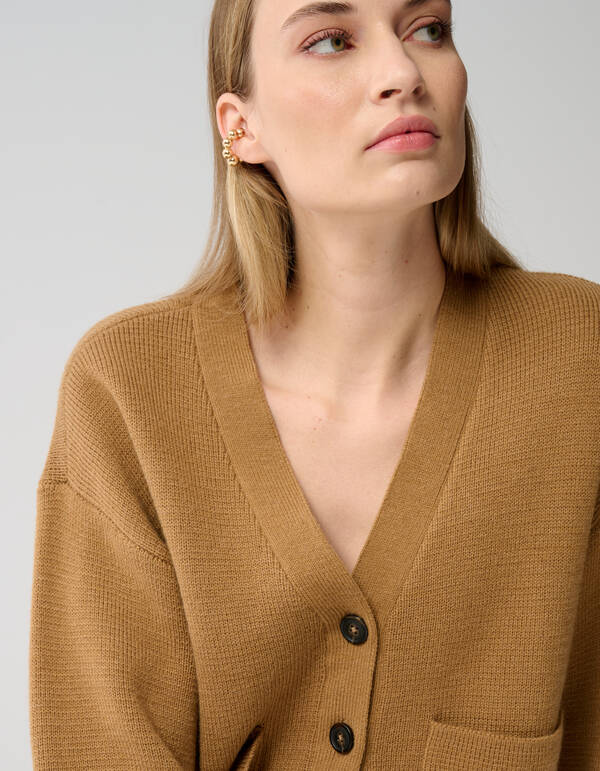 V-Ausschnitt-Strickjacke Camel By Lonneke SHOEBY WOMEN