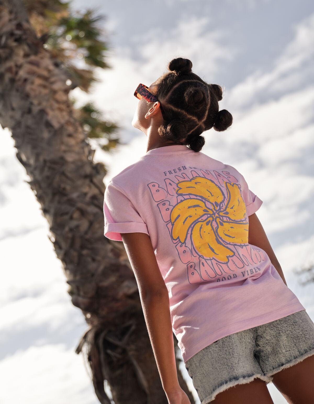 Obst-Stickerei T-Shirt Hellviolett SHOEBY GIRLS