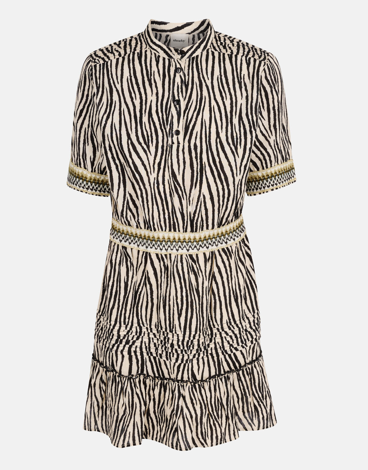 Zebra Print Kleid Schwarz/ Off-white SHOEBY GIRLS